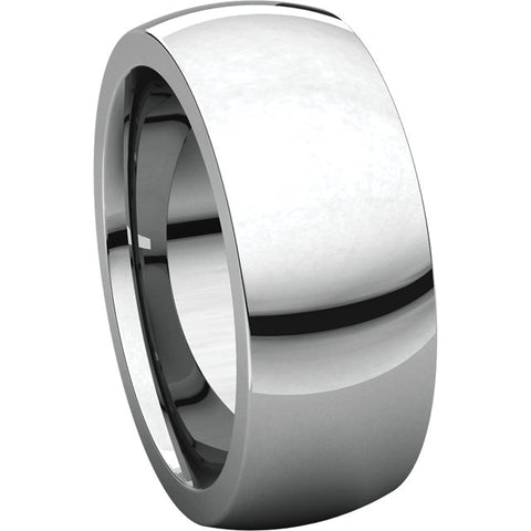 14k White Gold 10mm Heavy Comfort Fit Band, Size 9.5