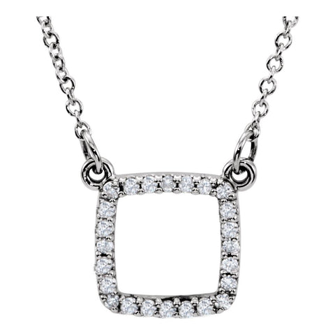 14k White Gold 1/8 CTW Diamond 16" Necklace