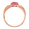 Sterling Silver Plated with Rose Pink Sapphire Heart Ring Size 7