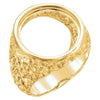 14k Yellow Gold 18mm Men's Nugget Coin Ring, Size 11