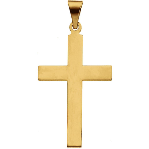 14k Yellow Gold 28x18mm Cross Pendant