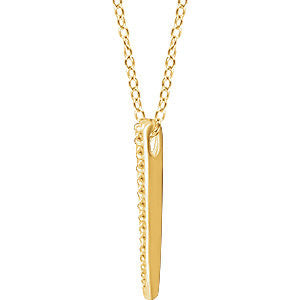 14k Yellow Gold 1/4 CTW Diamond Graduated 16-18" Bar Necklace