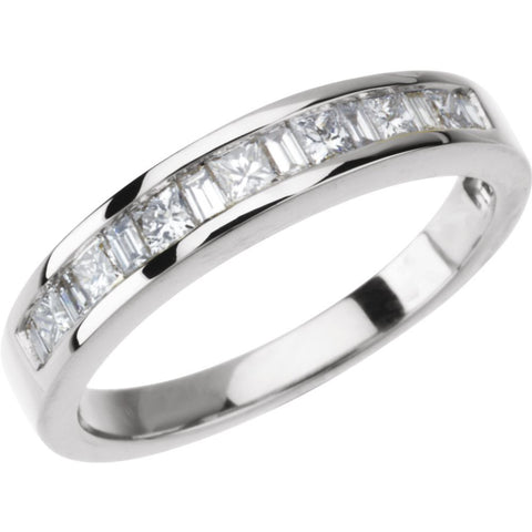 1/2 CTTW Diamond Anniversary Band in 14k White Gold ( Size 6 )