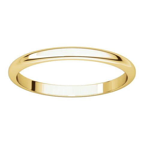 14k Yellow Gold 1.5mm Half Round Band, Size 7