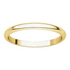 14k Yellow Gold 1.5mm Half Round Band, Size 7