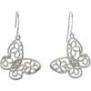 14k White Gold 24.75x22.5mm Butterfly & Floral-Inspired Earrings