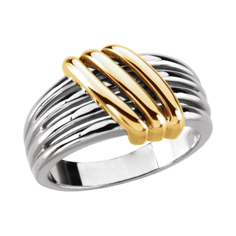 14k White/Yellow Gold Fashion Ring, Size 7