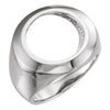 14k White Gold Men's 16.5mm Coin Ring Mounting, Size 9.75