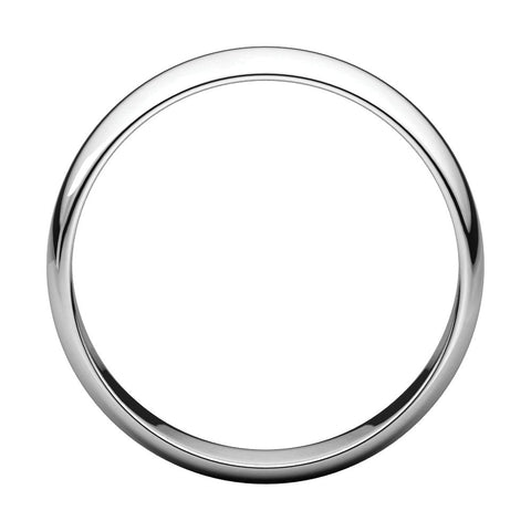 Sterling Silver 5mm Half Round Light Band, Size 7.5