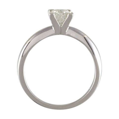 14k White Gold 5mm Square Forever Classic™ Moissanite Solitaire Engagement Ring, Size 7