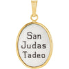 14k Yellow Gold 17x13.5mm St. Jude Hand-Painted Porcelain Medal