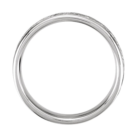 14k White Gold Hand-Woven 7.5mm Comfort Fit Band Size 10.5