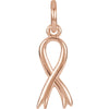 Posh Mommy Breast Cancer Awareness Ribbon Charm in 14k Rose Gold