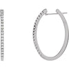 Pair of 1/2 CTTW Diamond Hoop Earrings in 14k White Gold