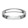14k White Gold 3mm Light Comfort Fit Milgrain Band , Size 6