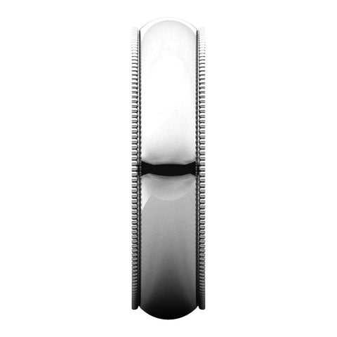 Sterling Silver 5mm Milgrain Comfort Fit Band, Size 7