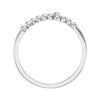 14k White Gold Beaded Sideways Cross Ring, Size 7