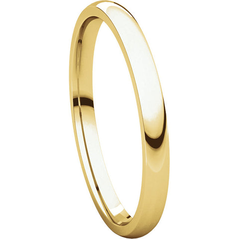 10k Yellow Gold 2mm Light Comfort Fit Band, Size 6