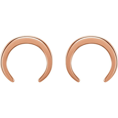 14k Rose Gold Crescent Earrings