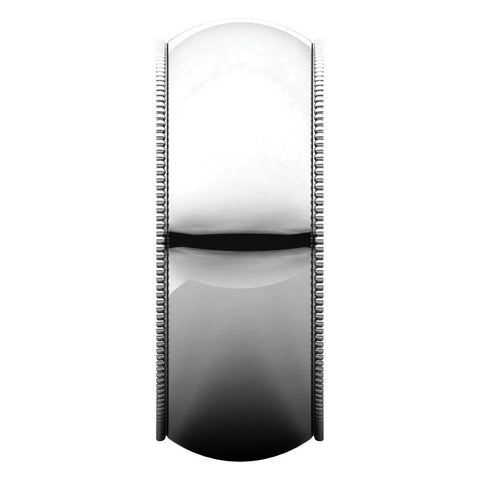 14k White Gold 8mm Milgrain Band, Size 12