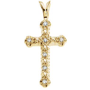 14k Yellow Gold 20x13mm Cross Pendant Mounting
