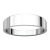 14k White Gold 5mm Flat Tapered Band, Size 9