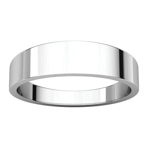 14k White Gold 5mm Flat Tapered Band, Size 7.5