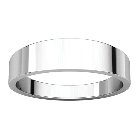 14k White Gold 5mm Flat Tapered Band, Size 6