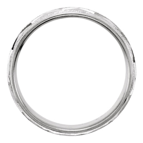 14k White Gold 7mm Comfort-Fit Patterned Band Size 13.5