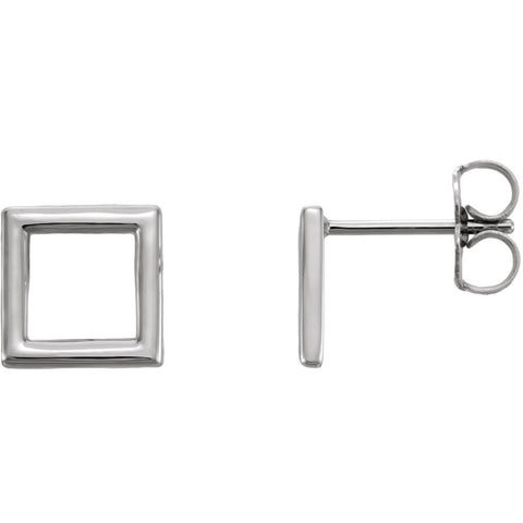 Platinum Square Earrings