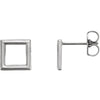 Platinum Square Earrings