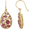 Pair of Pear-Shaped Fashion Dangle Earring in 14k Yellow Gold