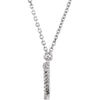 14k White Gold Letter "Z" 1/10 CTW Diamond 16" Necklace
