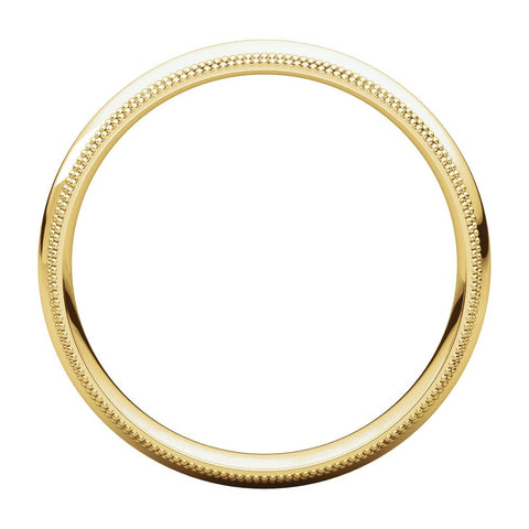 14k Yellow Gold 4mm Double Milgrain Comfort Fit Band, Size 8