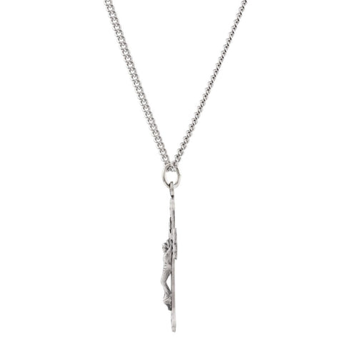Sterling Silver 46x30mm Crucifix 25" Necklace
