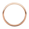 10k Rose Gold 3mm Half Round Light Band, Size 6