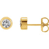 14k Yellow Gold White Sapphire Earrings