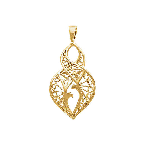14k Yellow Gold Filigree Pendant