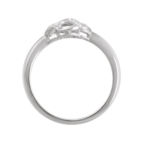 Sterling Silver .08 CTW Diamond Ring, Size 7