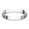 14k White Gold 3mm Flat Edge Band, Size 8.5