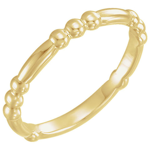 14k Yellow Gold Stackable Ring, Size 7