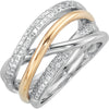 1/3 CTTW Diamond Ring in 14k White and Yellow Gold (Size 7 )