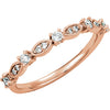 14k Rose Gold 1/5 ctw. Diamond Ring, Size 7