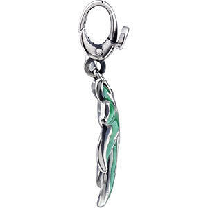 Sterling Silver Enamel Leaf Charm