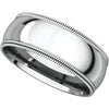 Sterling Silver 7mm Double Milgrain Comfort Fit Band, Size 7