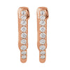 14k Rose Gold 1/4 CTW Diamond Inside/Outside Hoop Earrings