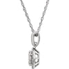 14k White Gold 1/2 CTW Halo-Style Diamond 18" Necklace