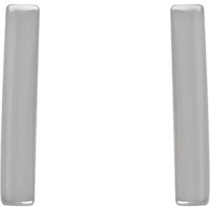 Platinum Vertical Bar Earrings