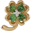 0.05 CTTW Genuine Tsavorite Garnet and Diamond Clover Pendant in 14k Yellow Gold