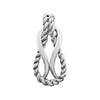 14k White Gold Teardrop Rope Design Pendant